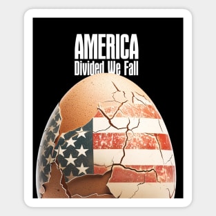 America: Divided We Fall on a Dark Background Magnet